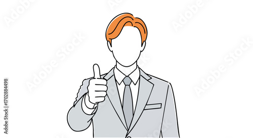 Confident businessman giving thumbs up approval, excellent choice for professional success and positive feedback