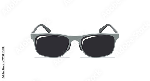Stylish illustrated sunglasses on pristine white backdrop enhancing visual clarity and focus emphasizing sun protection eyewear