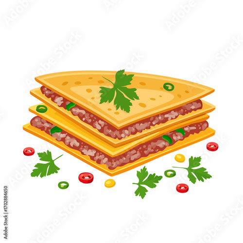 Quesadillas mit Hackfleisch, Käse und Koriander
