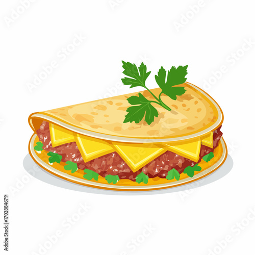 Quesadillas mit Hackfleisch, Käse und Koriander