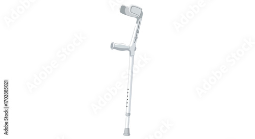 Visual representation of an underarm crutch, demonstrating medical assistance and mobility support after an injury or surgery needing rehabilitation