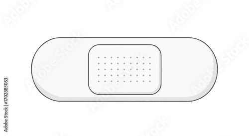 Simple Adhesive Bandage Illustration for Wound Care and Protection on White Surface