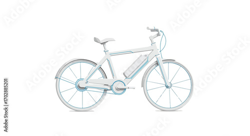 Sleek electric bicycle illustration showcasing modern design for sustainable commuting and clean urban transportation with a minimalist aesthetic
