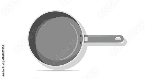 Monochrome culinary pan icon graphic illustration of kitchenware isolated in a minimalistic design representing food preparation and household