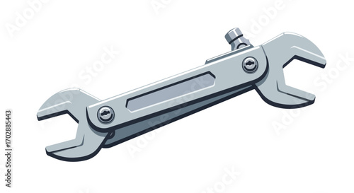 Adjustable crescent wrench instrument for tightening and loosening bolts with mechanical efficiency, precision in various project repairs