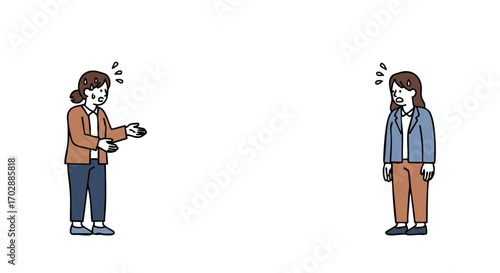 Worried colleagues discussing a stressful business problem in a minimalist setting