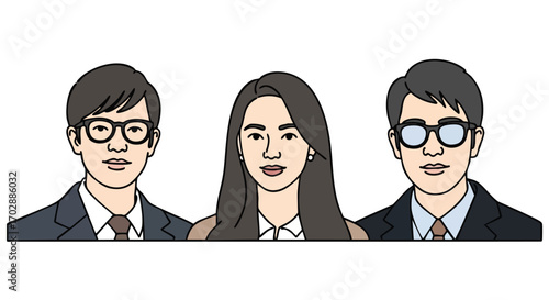 Professional team portrait of diverse business colleagues in modern corporate attire