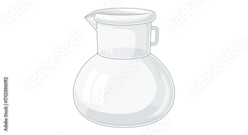 Stylized Illustration of a Glass Erlenmeyer Flask for Scientific Laboratory Use Displayed on White Background