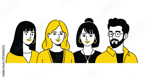 Diverse team collaborating confidently, showcasing modern professional synergy and teamwork success