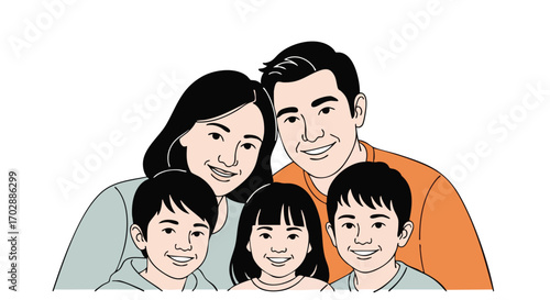 Joyful family portrait capturing genuine smiles and loving connection for diverse lifestyle content