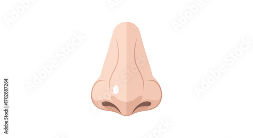 Stylized Nasal Illustration Depicting Human Anatomy Isolated on a Clean White Backdrop Displaying Facial Feature 65 characters