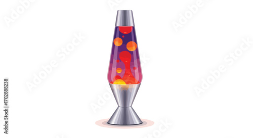 Captivating lava lamp illustration radiating a retro aesthetic and soothing hypnotic light show, embodying a sense of nostalgic groovy vibes