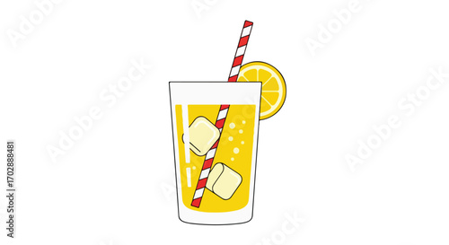 Refreshing citrus beverage illustration conveying summer relaxation and vibrant cartoon drink vector isolated on white background
