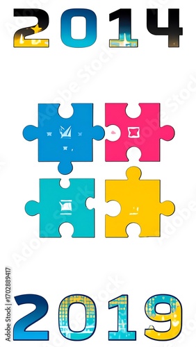 Year puzzle graphic