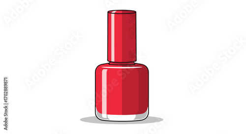 A vibrant rouge nail polish bottle stands elegantly against a pristine backdrop showcasing its sleek design and rich color providing an essential