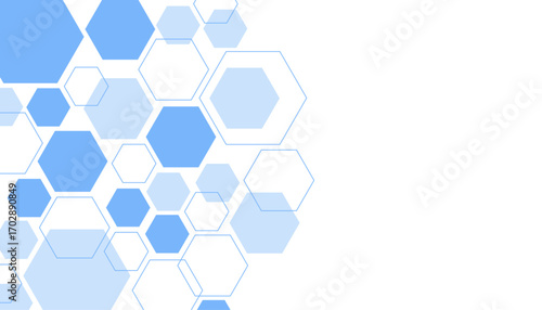Abstract blue hexagon shape for frame illustration design