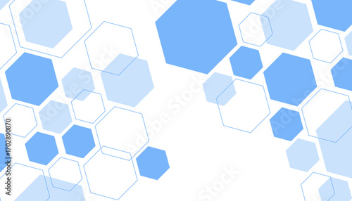 Abstract blue hexagon shape for frame illustration design