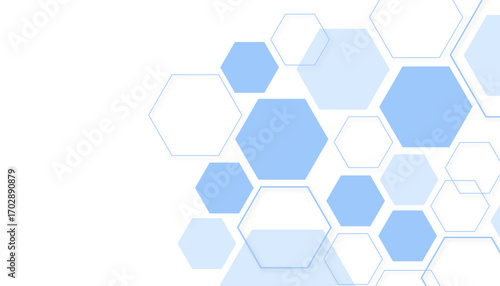 Abstract blue hexagon shape for frame illustration design
