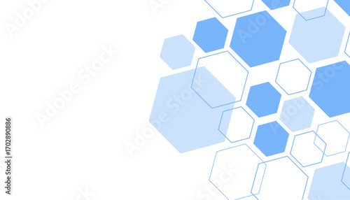 Abstract blue hexagon shape for frame illustration design