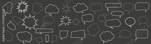 Speech Bubble set. Set of hand draw speech bubbles.