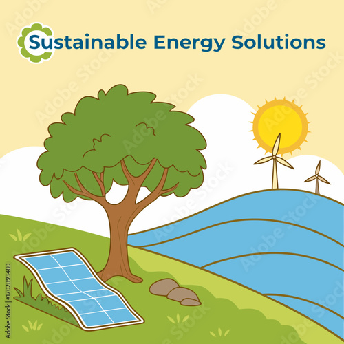 Sustainable Energy Solutions Illustration