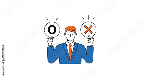 Business decision dilemma An executive struggles with choosing between right and wrong options