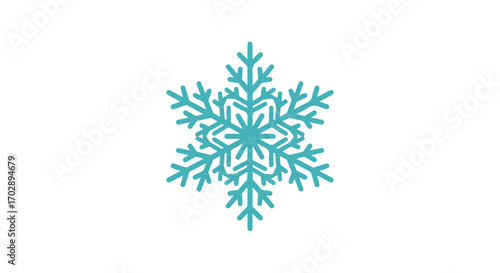 Intricate blue snowflake illustration symbolizing winter frost and seasonal beauty with symmetrical icy crystal patterns suitable for holiday themes
