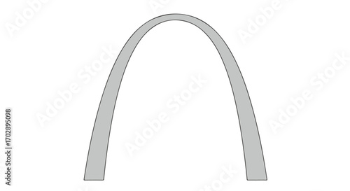Minimalistic Illustration of an Arch Structure with Gentle Curves and a Light Gray Color Scheme for Modern Architectural Design Concepts