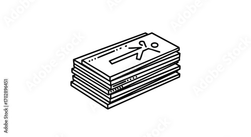 Stack of business cards featuring a modern human icon perfect for a sleek corporate design