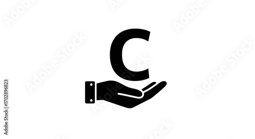Hand Holding a Bold 'C' Symbol A Visual Representation of Care, Community, and Commitment