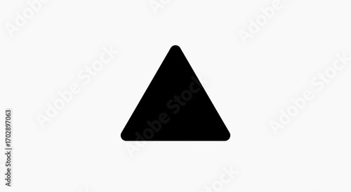 Free Download Abstract black geometric triangle shape with rounded corners. Minimalist icon symbol for user interface design - GFXLoad