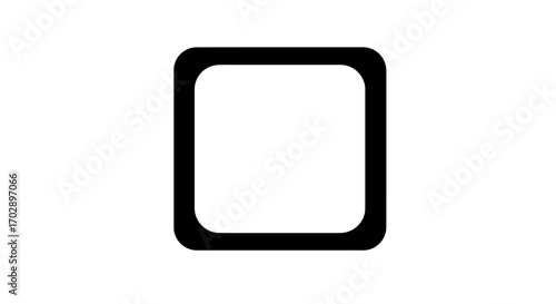 Simple black rounded square icon representing a blank checkbox or a minimal frame