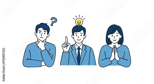 Brainstorming teamwork session creating new concepts and ideas with creative problem solving for business