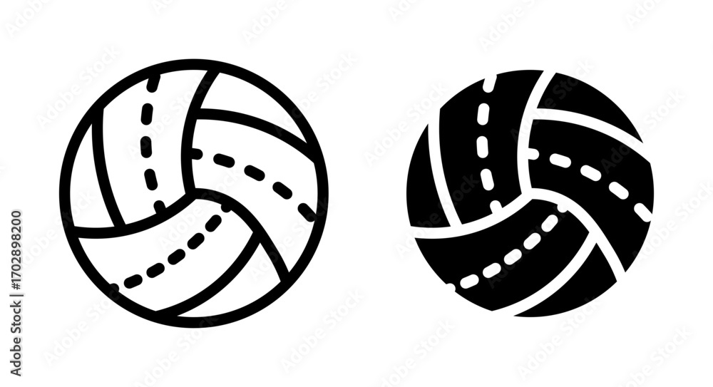 Naklejka premium Volleyball ball icons vector graphics collection on white background
