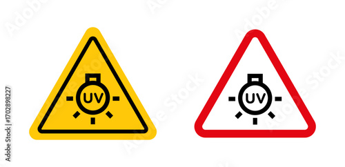 UV light do not look signs vector graphics collection on white background