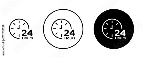 Twenty four hours icons vector graphics collection on white background