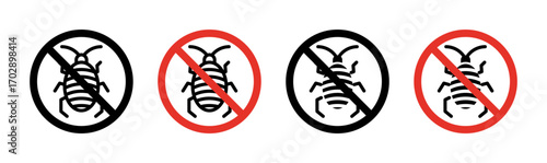 Stop insect signs vector graphics collection on white background