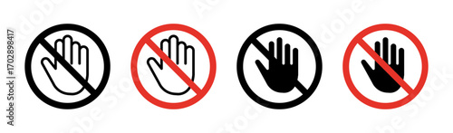 Stop signs vector graphics collection on white background