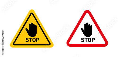 Stop security signs vector graphics collection on white background