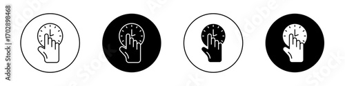 Specify at time icons vector graphics collection on white background