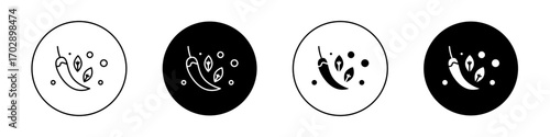 Spices icons vector graphics collection on white background