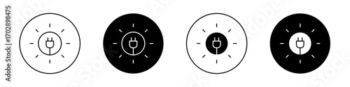 Solar energy icons vector graphics collection on white background