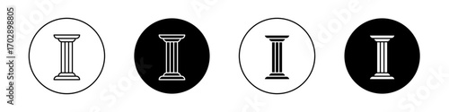 Pillar icons vector graphics collection on white background