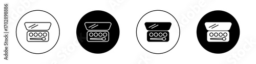 Palette with eyelash shadows icons vector graphics collection on white background