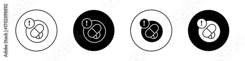 Overdose icons vector graphics collection on white background
