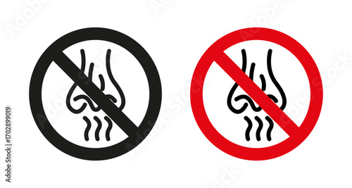 No smell sign vector graphics collection on white background