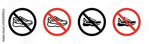 No shoes sign vector graphics collection on white background