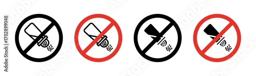 No salt sign vector graphics collection on white background