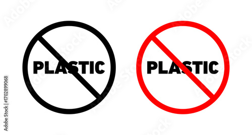 No plastic sign vector graphics collection on white background