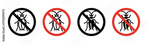 No parasitic insects sign vector graphics collection on white background